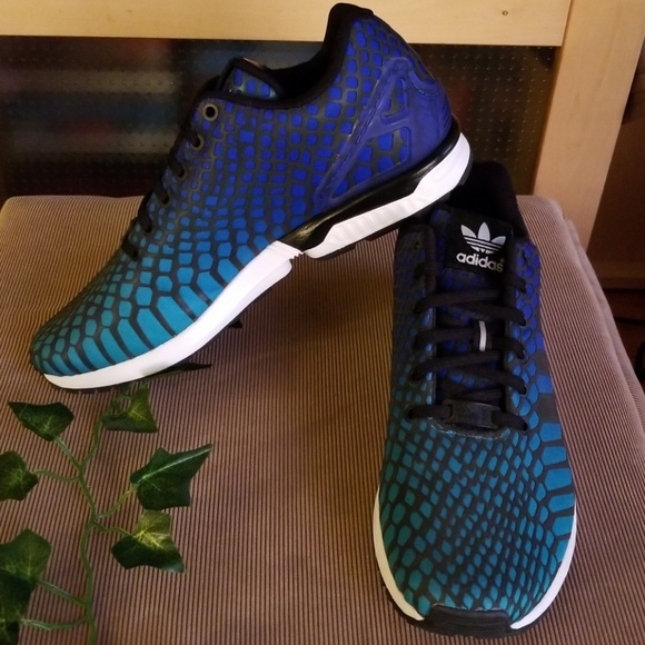 SOLD-Adidas zx Flux Xeno Reflective blue/green - Picture 3 of 6